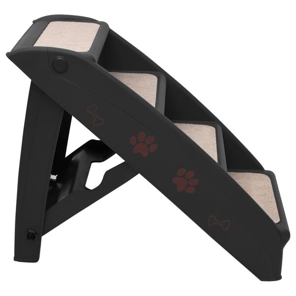 vidaXL Hundetreppe Klappbar Schwarz 62x40x49,5 cm