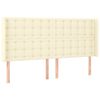 vidaXL Kopfteil mit Ohren Creme 163x16x118/128 cm Kunstleder