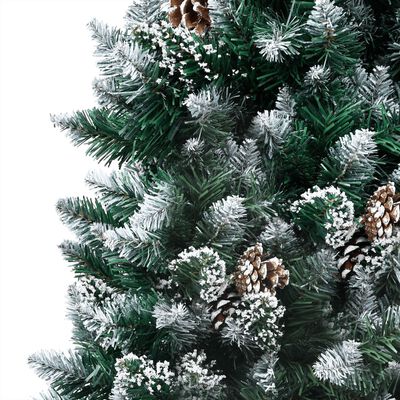 vidaXL Künstlicher Weihnachtsbaum mit LEDs Kugeln Zapfen 180 cm