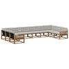 vidaXL Outdoor-Sofagarnitur mit Kissen 10 pcs Nat&uuml;rlich und Hellgrau