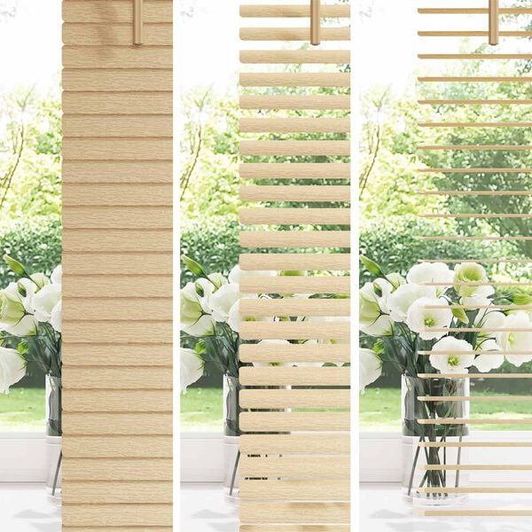 vidaXL Venetianer Jalousie Hellbraun mit Muster 213 x 60 cm PVC