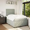vidaXL Boxspringbett mit Matratze Hellgrau 120x200 cm Samt