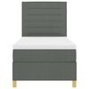 vidaXL LED Boxspringbett mit Matratze Dunkelgrau 90 x 200 cm Stoff
