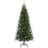 vidaXL K&uuml;nstlicher Weihnachtsbaum mit 300 LEDs Gr&uuml;n 240 cm PE und PVC