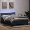 vidaXL Boxspringbett mit Matratze & LED Dunkelgrau 140x210 cm Samt