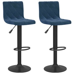 vidaXL Barhocker 2 Stk. Blau Samt