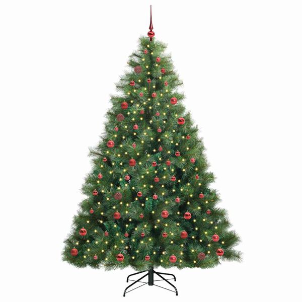 vidaXL K&uuml;nstlicher Weihnachtsbaum mit 300 LEDs Gr&uuml;n 210 cm PE und PVC