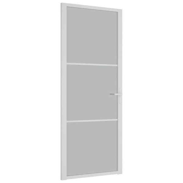 vidaXL Innent&uuml;r 83x201,5 cm Wei&szlig; Mattglas und Aluminium