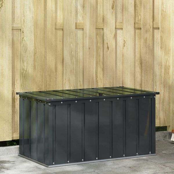 vidaXL Gartenlagerbox Schwarz 101 x 56,5 x 50 cm Stahl