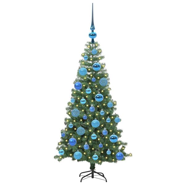 vidaXL Weihnachtsbaum mit 150 LEDs mit St&auml;nder Gr&uuml;n 120 cm PVC