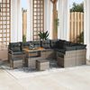 vidaXL Garten-Sofa-Set mit Kissen mit Speicher mit Kissen 12 pcs Grau