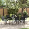 vidaXL Garten Essgruppe 7 pcs Schwarz und Hellgrau PE-Rattan