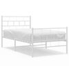 vidaXL Bettgestell mit Kopf- und Fu&szlig;teil Metall Wei&szlig; 90x200 cm