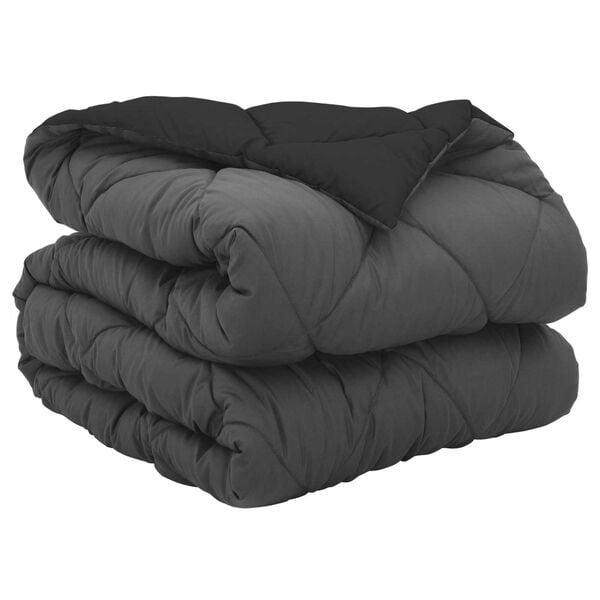 vidaXL Ganzjahresbettdecke Schwarz und Anthrazit 220 x 140 cm