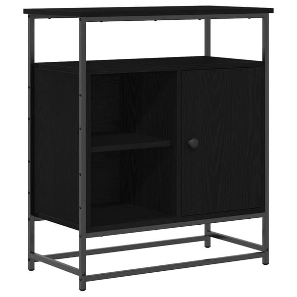 vidaXL Sideboard Schwarz Eichen-Optik 69 x 35 x 80 cm Holzwerkstoff