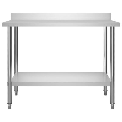 vidaXL Küchen-Arbeitstisch mit Aufkantung 120 x 60 x 93 cm Edelstahl