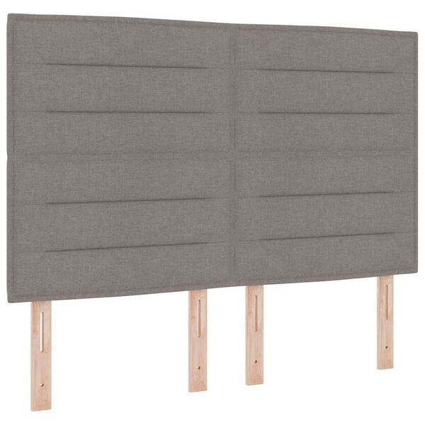 vidaXL Boxspringbett mit Matratze mit LED Taupe 140 x 190 cm Stoff
