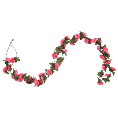 vidaXL Künstliche Blumengirlanden 6 Stk. Rosa 240 cm