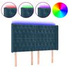vidaXL LED Kopfteil Dunkelblau 147x16x118/128 cm Samt