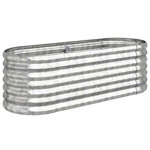 vidaXL Hochbeet Verzinkter Stahl 114x40x36 cm Silbern