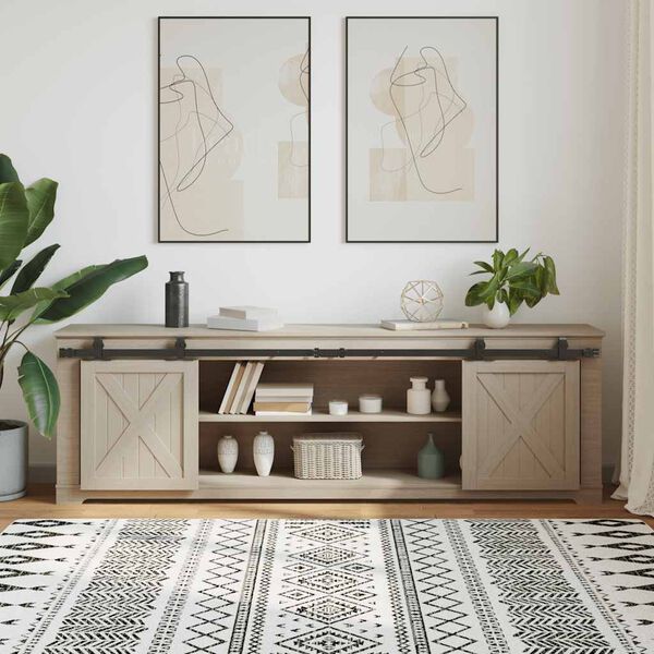 vidaXL Schiebet&uuml;rbeschlag Set f&uuml;r Schrankt&uuml;ren 200 cm Karbonstahl