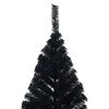 vidaXL K&uuml;nstlicher vorbeleuchteter Weihnachtsbaum Schwarz 210 cm PVC