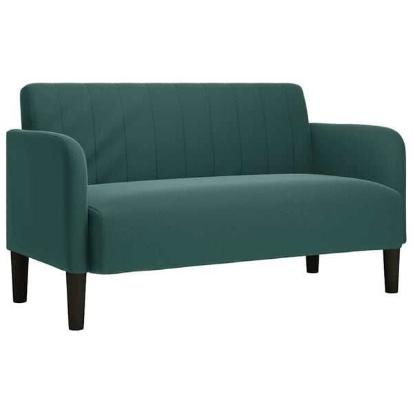 vidaXL Zweisitzer-Sofa Dunkelgr&uuml;n 109 cm Samt