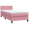 vidaXL Boxspringbett mit Matratze & LED Rosa 80x220 cm Samt