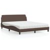 vidaXL Bett mit Matratze "Dover" Braun 160x200 cm Kunstleder