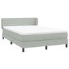vidaXL Boxspringbett mit Matratze Hellgrau 160x210 cm Samt