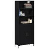 vidaXL Highboard Schwarz Eichen-Optik 69,5 x 34 x 180 cm Holzwerkstoff