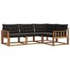 vidaXL Outdoor-Sofagarnitur 4 stk. Natur und Schwarz