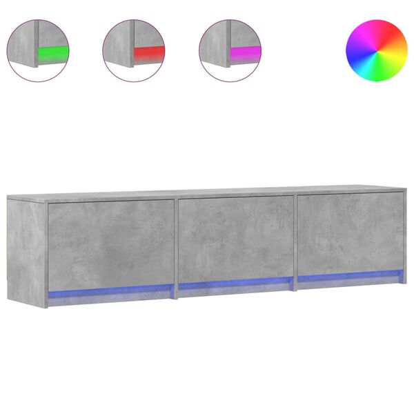 vidaXL TV-Schr&auml;nk mit LED Beton 165 x 34 x 40 cm Holzwerkstoff