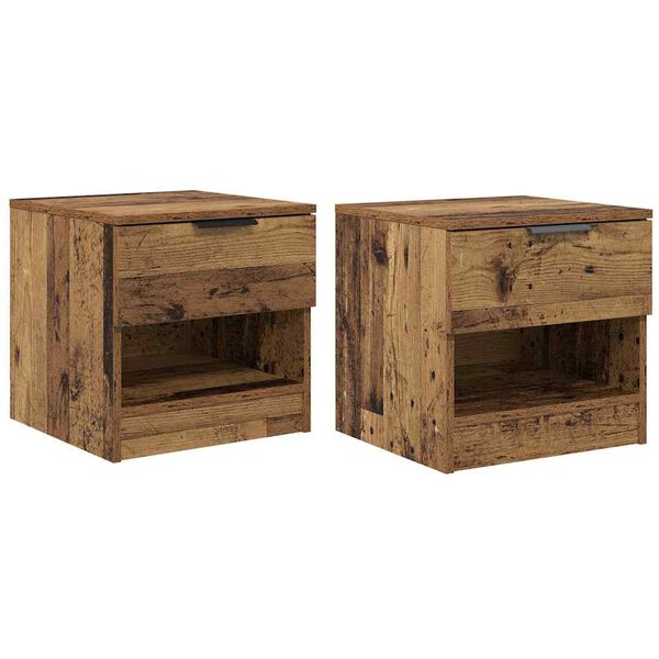vidaXL Bettschrank 2 pcs Altholz 40 x 39 x 40 cm Holzwerkstoff