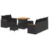 vidaXL Gartensofa-set mit Kissen 10 pcs Schwarz Poly-Rattan