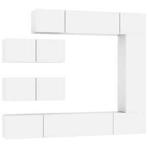 vidaXL 7-tlg. TV-Schrank-Set Wei&szlig; Holzwerkstoff