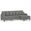 vidaXL 3-Sitzer-Sofa mit Hocker Dunkelgrau 210 cm Stoff