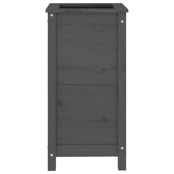 vidaXL Pflanzkübel Grau 40x40x78 cm Massivholz Kiefer