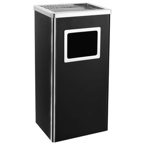 vidaXL M&uuml;lleimer mit Aschenbecher Hotel 45 L Stahl Schwarz