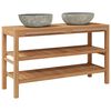 vidaXL Waschtischunterschrank Teak Massiv mit Flussstein Waschbecken