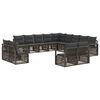 vidaXL Gartensofa-set 13 stk. Grau Poly-Rattan
