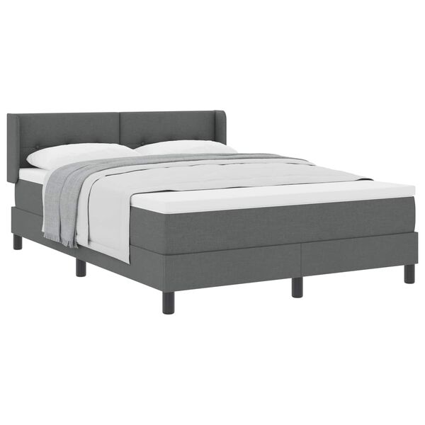 vidaXL Boxspringbett mit Matratze Dunkelgrau 200 x 140 cm Stoff