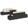 vidaXL Gartensofa-set 7 Stk. Schwarz und Creme