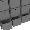 vidaXL Würfel-Regal mit Boxen 12 Fächer Grau 103x30x141 cm Stoff