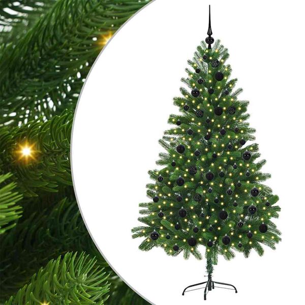 vidaXL Weihnachtsbaum mit 300 LEDs mit St&auml;nder Gr&uuml;n 180 cm PE