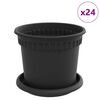 vidaXL Blument&ouml;pfe 24 pcs Schwarz &Oslash; 15 x 12 cm Kunststoff
