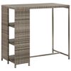 vidaXL 5-tlg. Gartenbar-Set mit Kissen Grau Poly Rattan