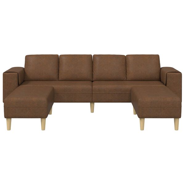 vidaXL Sofa Set Braun Faux Wildleder