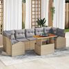 vidaXL Garten-Sofa-Set mit Kissen 8 pcs Beige und Hellgrau