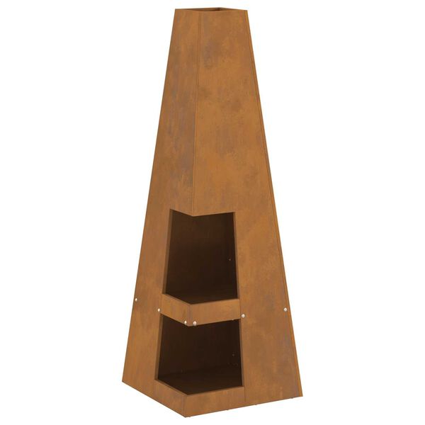 vidaXL Feuerstelle Braun 35 x 35 x 100 cm Stahl